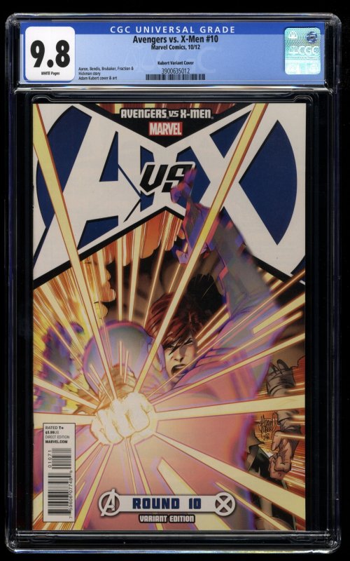 Avengers Vs. X-Men #10 CGC NM/M 9.8 White Pages Kubert Variant