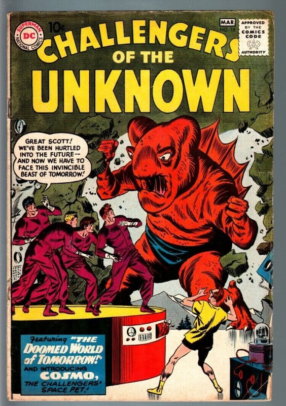 CHALLENGERS OF THE UNKNOWN #18-INTRO COSMO-ALIENS-DC-SCI FI SERIES-1961-VG VG