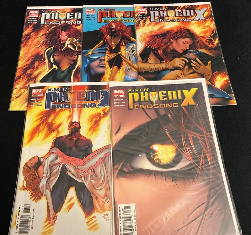 MARVEL X-Men: Phoenix Endsong (2005) #1 2 3 4 5 Complete Set PAK LAND RYAN 