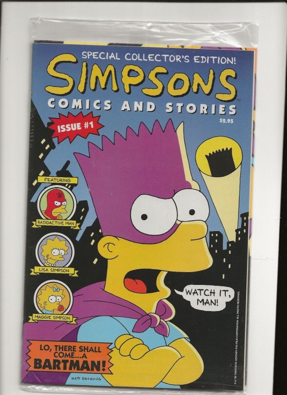 SIMPSONS COMICS & STORIES 1 SEALED POLYBAGGED W/POSTER 