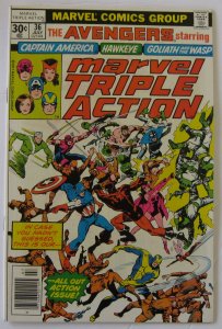 Marvel Triple Action #36 (Jul 1977, Marvel), NM condition (9.4), Avengers star