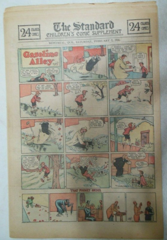 (41) Gasoline Alley Sunday Pages by Frank King from 1930 Size: 11 x 15 inches