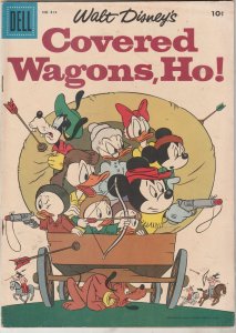 Four Color #814 (1957) Covered Wagon, Ho! Mickey, Donald Duck & Families VF Boca