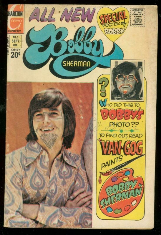 BOBBY SHERMAN #6 1972-CHARLTON TV PHOTO COVER ISSUE FR/G