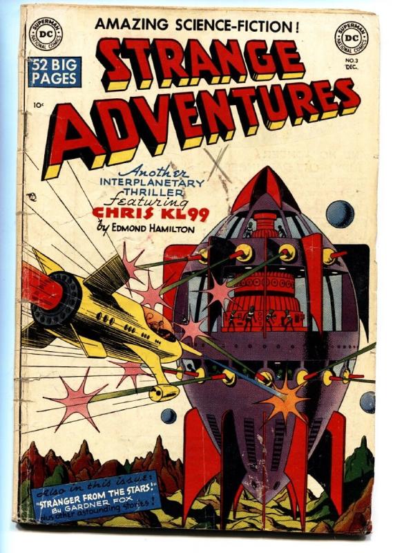 STRANGE ADVENTURES #3 1950-DC-ADOLPH HITLER-ROCKET SHIP-CLASSIC ART-DAN BARRY