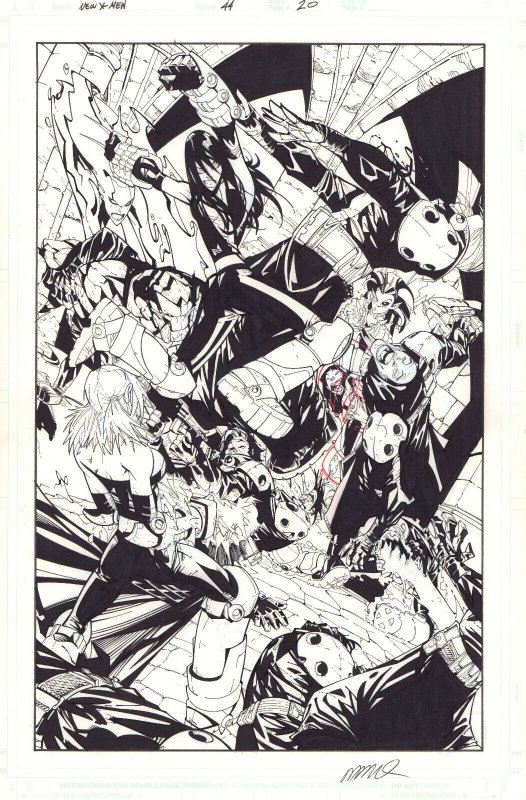 New X-Men #44 p.20 - Crazy X-23 Action 100% Splash - 2008 art by Humberto Ramos 