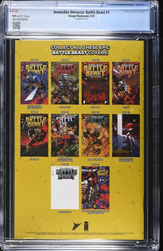BATTLE BEAST #1 IMAGE 2025 1:100 JONBOY MEYERS FOIL VARIANT CGC 9.9 MINT