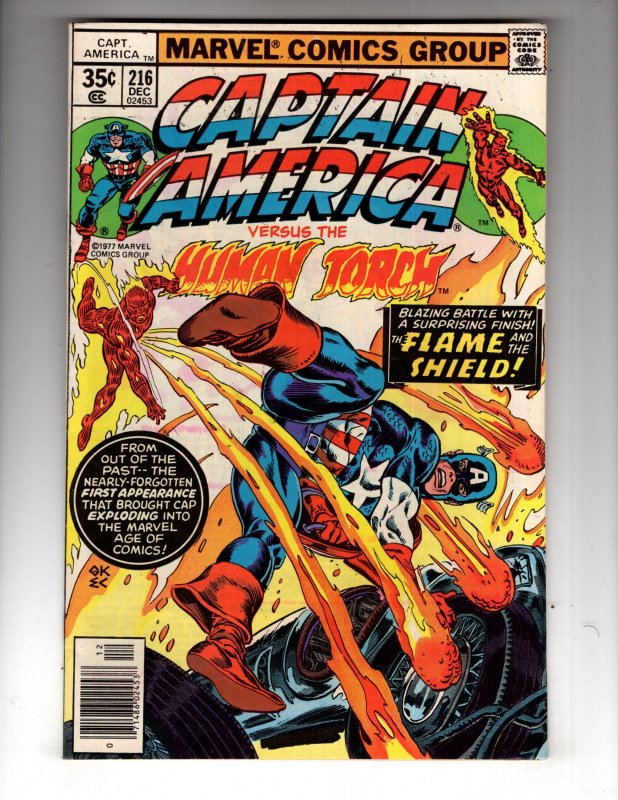 Captain America #216 (1977)  VF/VF+ Bronze Age MARVEL  / EC#3