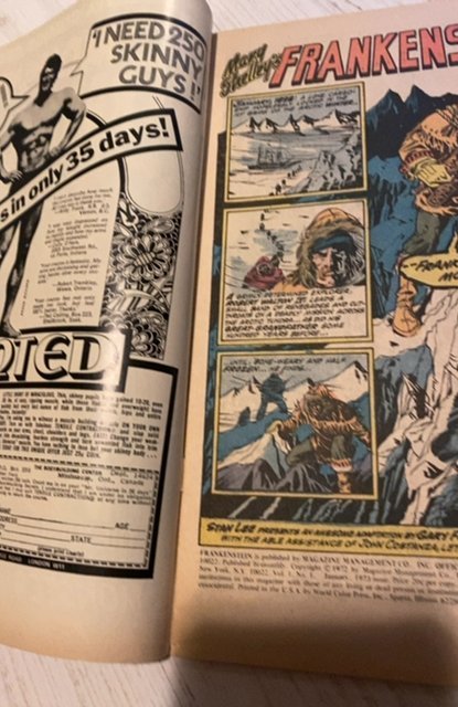 Marvel The Monster Of Frankenstein 1 JAN--1973--FINE