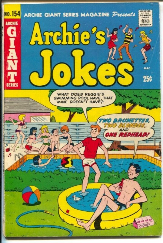 Archie Giant Series #154 1968-Archie's jokes Betty and Veronica -VG