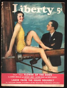 MAG: Liberty 9/21/1935-Swimsuit pin-up girl cover-Pulp fiction-H. Bedford-Jon...