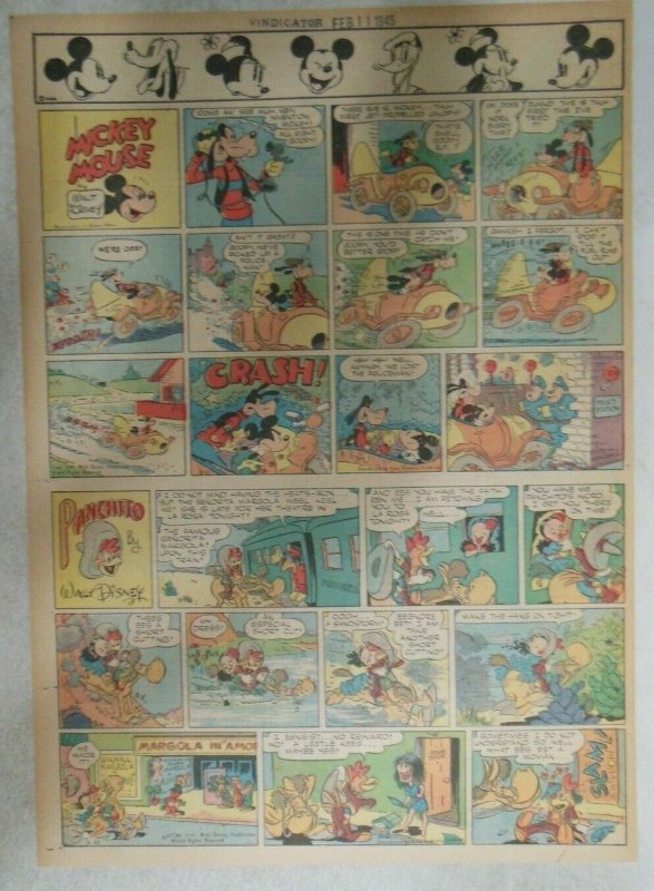 Mickey Mouse Sunday Page by Walt Disney from 2/11/1945 Tabloid Page Size