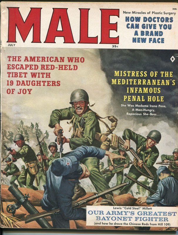 Male 7/1961-Atlas-Korean War-cheesecake-James Bama-Walter Popp-FN MINUS