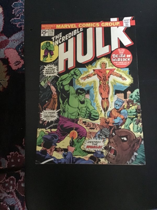 The Incredible Hulk #178 (1974) Death Adam warlock High grade VF/NM Oregon CERT