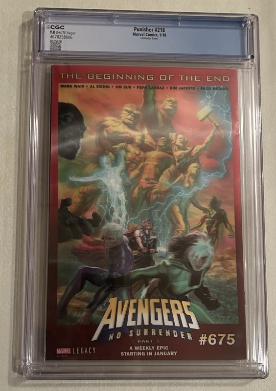 Punisher #218 CGC 9.8 White Pages Frank Castle War Machine Lenticular Cover