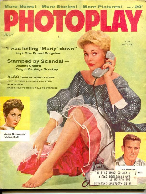 Photoplay-Kim Novak-Grace Kelly-Jeff Hunter-Ernest Borgnine-July-1957