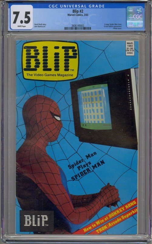 BLIP #2 CGC 7.5 SPIDER-MAN COVER WHITE PAGES