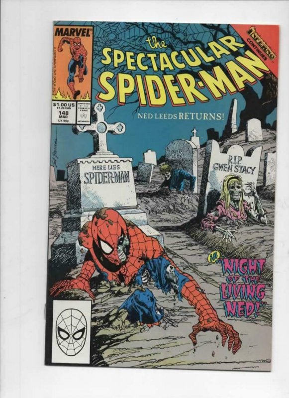 Peter Parker SPECTACULAR SPIDER-MAN #148 VF/NM Ned Leeds 1976 1989 more in store