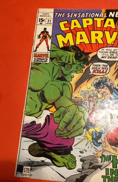 Captain Marvel #21 (1970) Vs the Hulk