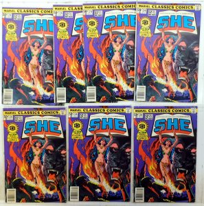 Marvel Classics Comics Lot of 7 #24 x7 (1977) Marvel Comics She 1st Print