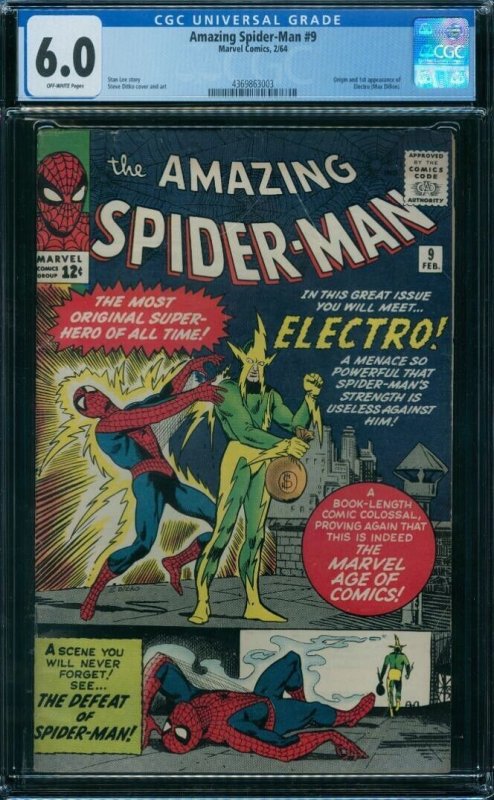 Amazing Spider-Man 9  CGC 6.0  1st Electro