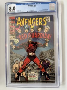 AVENGERS #43 CGC 8.0 -  1ST APPEARANCE RED GUARDIAN MARVEL (1967)