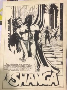 (1940/50's) GENE HUGHES MIKE REGAN SHANGA ORIGINAL CONCEPT ART PAGE! Bondage!