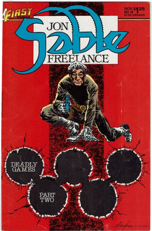 Jon Sable, Freelance #18 (1983 v1) First Comics Mike Grell FN