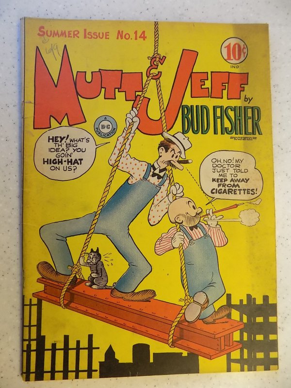 MUTT AND JEFF # 14 DC GOLDEN AGE CARTOON FUNNIES SCARCE 1944