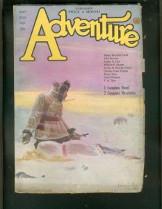 ADVENTURE PULP-5/23/1926--ALASKA COVER--ARTHUR O FRIEL- FN