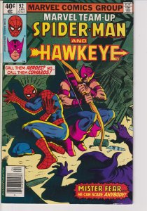 Marvel Comics Group! Marvel Team-Up! Issue #92! FT. Spider-Man & Hawkeye!