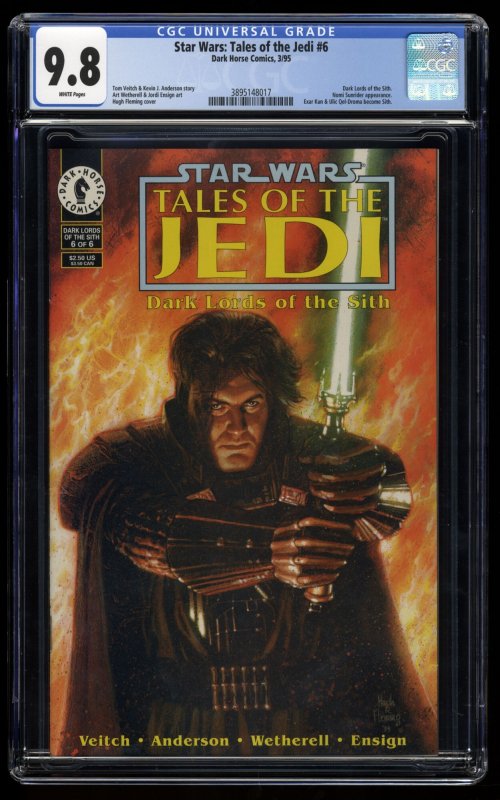 Star Wars: Tales of the Jedi #6 CGC NM/M 9.8 White Pages Dark Lords of Sith!