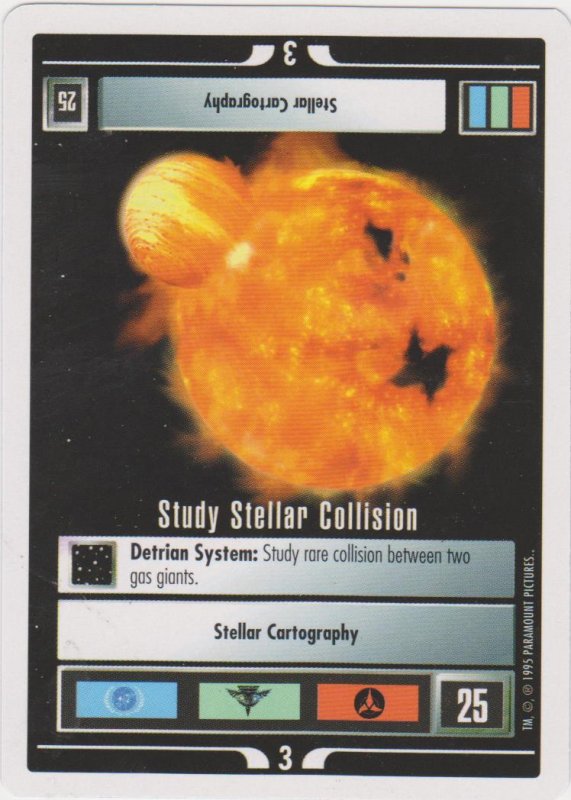 1995 Star Trek Trading Game Card Study Stellar Collision
