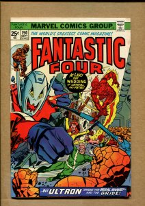 Fantastic Four #150 - Crystal and Quicksilver's Wedding!  - 1974 (Grade 8.0) WH
