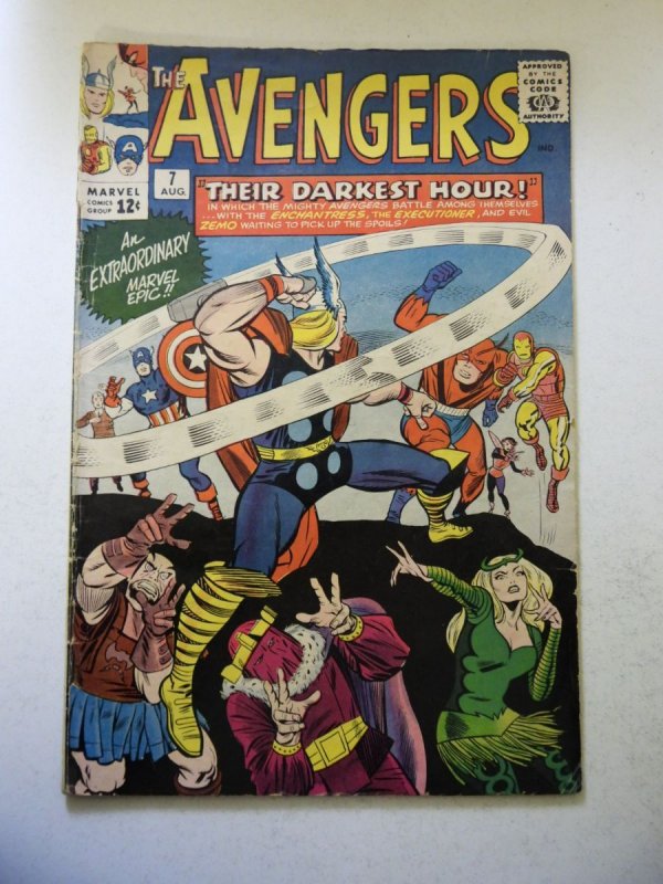 The Avengers #7 (1964) VG Condition 3/4 spine split