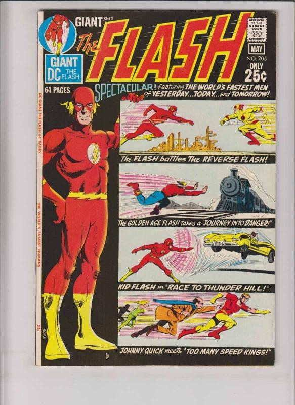 Flash #205 VF- bronze age dc comics - reverse flash - giant G-82 kid flash 