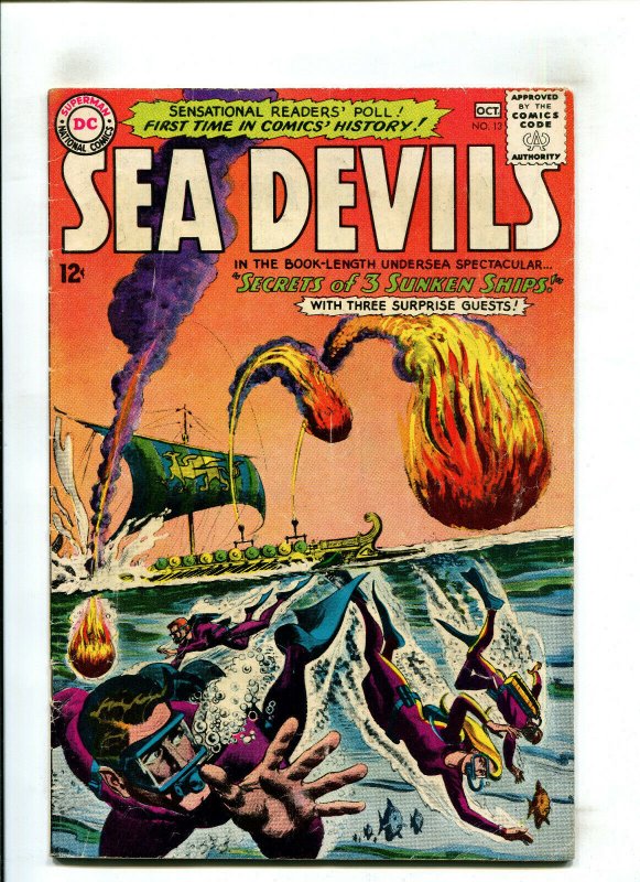 Sea Devils #13 - Secrets of 3 Sunken Ships (4.5) 1963