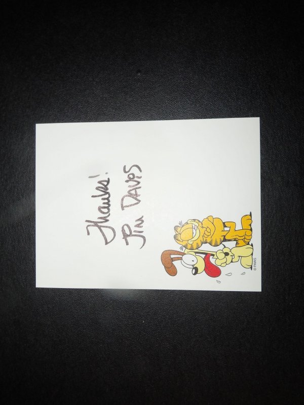 Garfield  Jim Davis Signed Autographed Personal Stationary Page
