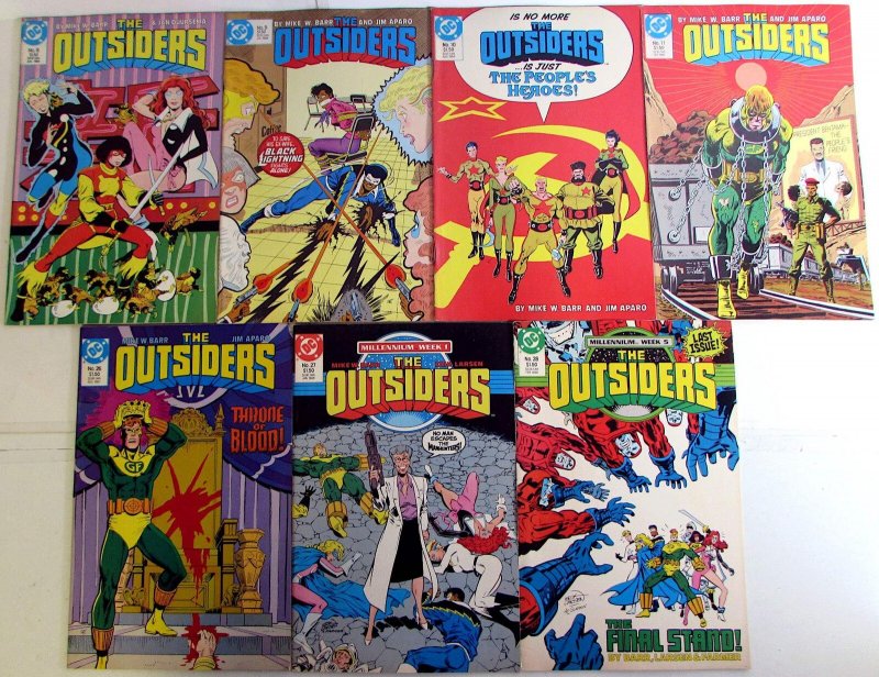 Outsiders Lot 7 #8, 9, 10, 11, 26, 27, 28 1986 DC Katana Black Lightning Comics