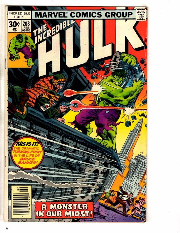 Lot Of 4 Incredible Hulk Marvel Comic Books # 166 206 208 211 Avengers Thor NP7