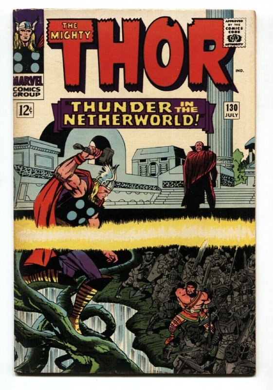 THOR #130 comic book 1966-MARVEL COMICS-KIRBY hercules fn-