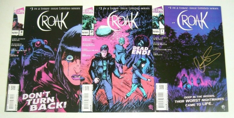 Croak #1-3 VF/NM complete series - camping/swamp horror - signed - alterna comic