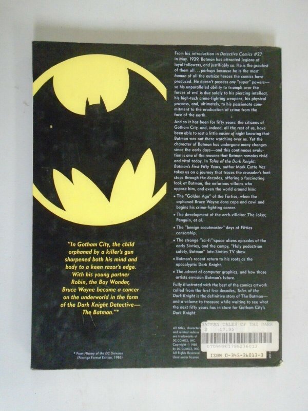 Tales of the Dark Knight TPB SC 4.0 VG (1989 1st Printing Ballantine)