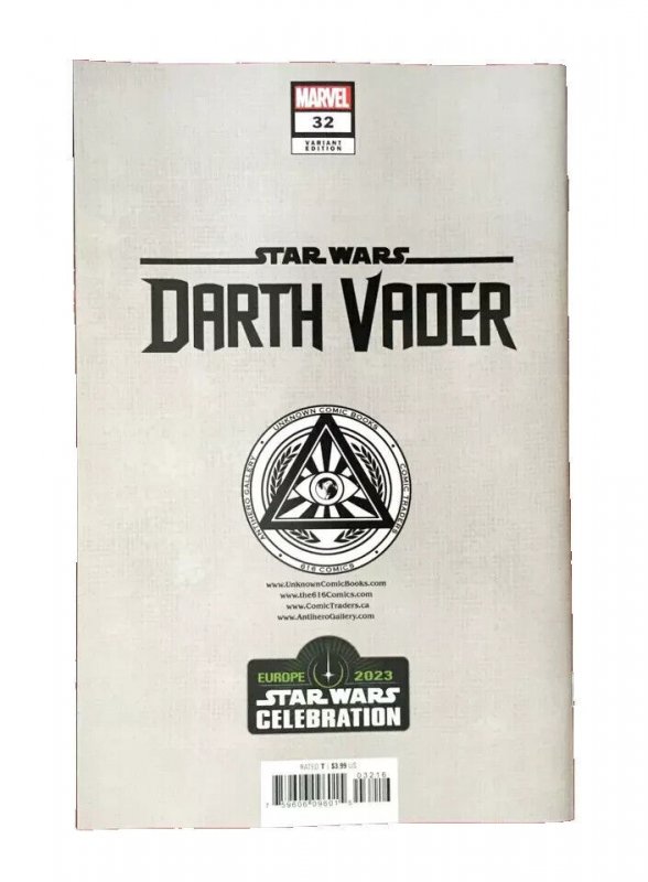 STAR WARS DARTH VADER #32 THE RAZZAH VIRGIN VARIANT MARVEL NM.