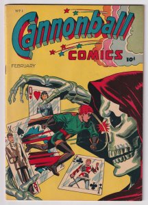 Cannonball Comics #1 (1945) Nice copy, Golden age!