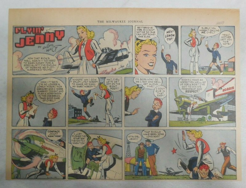 Flying Jenny Sunday Page by Keaton from 2/16/1941 Size: 11 x 15 inches Spanking!