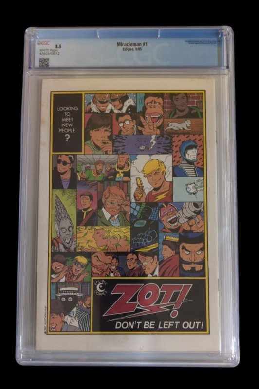 Miracleman #1 CGC 8.5 Reintroduction of Marvelman Eclipse 1985