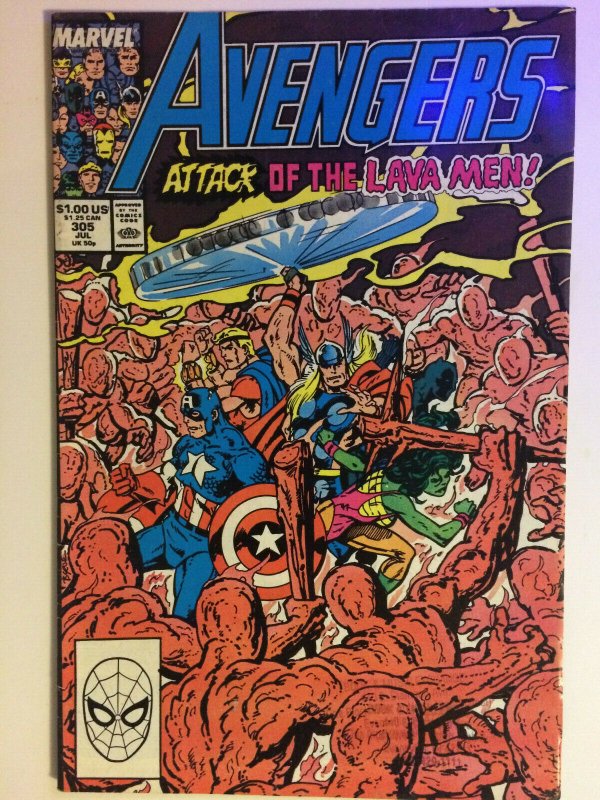 Avengers #305 VF Attack of the Lava Men Marvel Comics Thor She-Hulk Captain