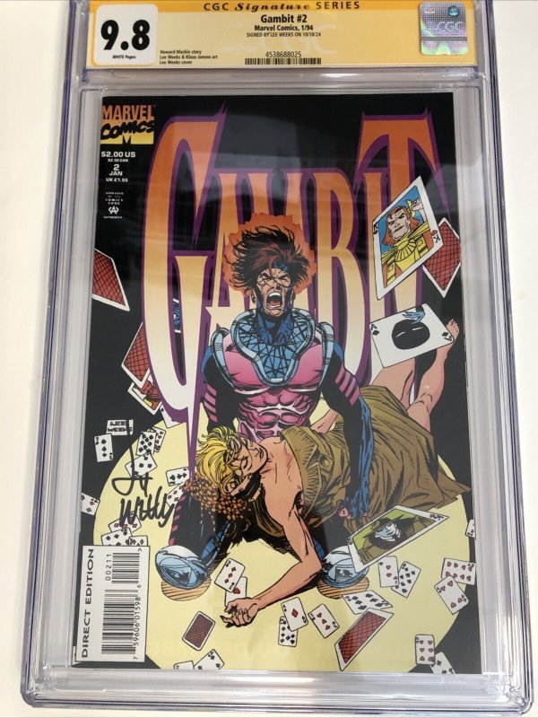 Gambit (1994) # 2 (CGC 9.8 SS) Signed Lee Weeks * Marvel Comics * Howard Mackie