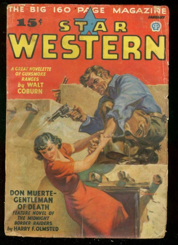 STAR WESTERN PULP JAN 1937-DON MUERTE-SAUNDERS GIRL ART VG-